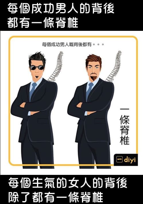 每個成功的男人背後有脊椎？而生氣的女人背後除了脊椎竟然還有......！？