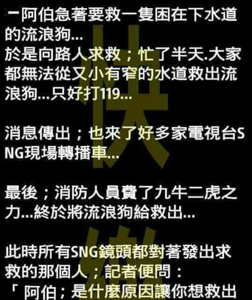 阿伯居然為了這個原因才去救狗？