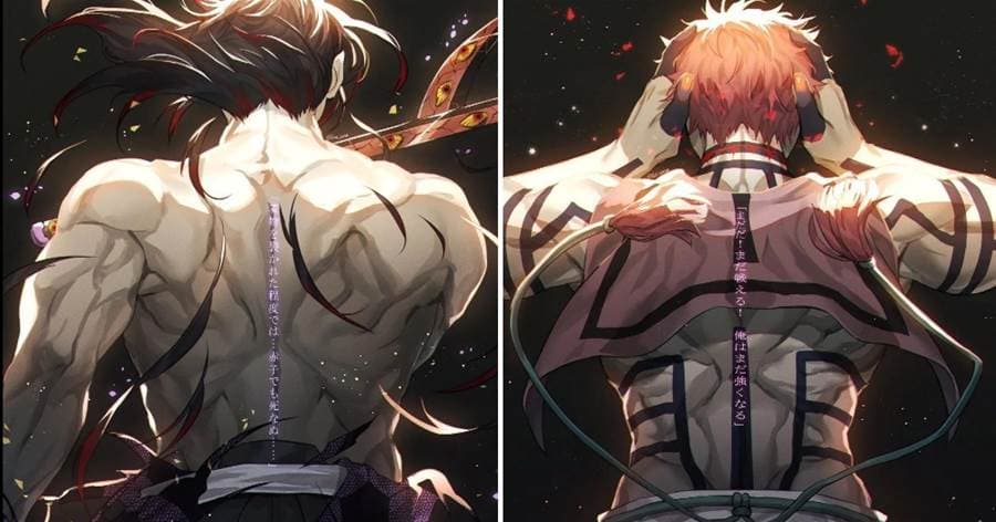 #鬼滅之刃：鬼の背影，也是超帥超A~背部肌肉線條太好看了