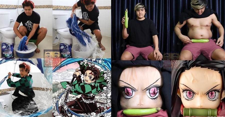 泰國低成本COS小哥最新力作!「鬼滅之刃」人物全還原,Cos甘露寺蜜璃的歐派是什麼鬼啦XDD